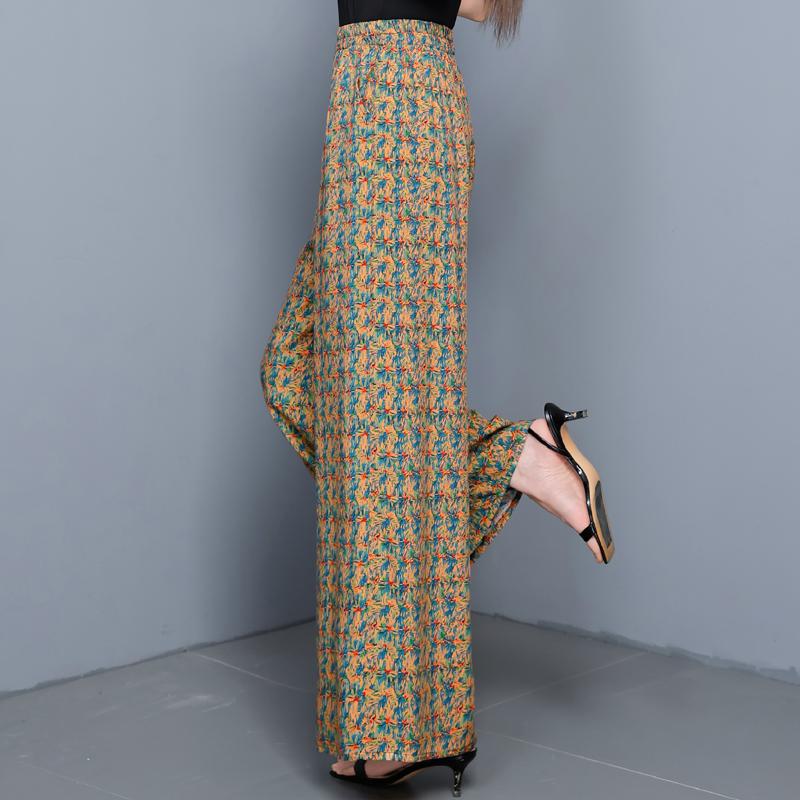 Summer Wide Leg Pants for Women High Waist Vintage Clothes Plus Size Loose Elastic Waist Casual Pants