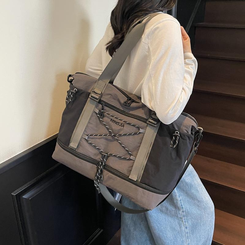 Short-Distance Travel Bag Dry Wet Separation Large Capacity Fitness Bag Luggage Bag Student Sports Shoulder Crossbody Bag with Separation Shoes Bags