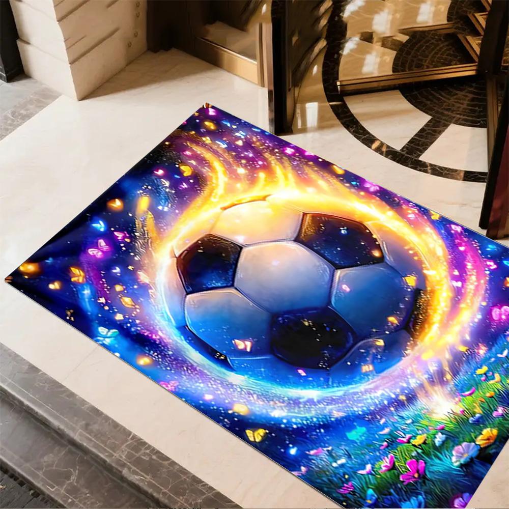 1pc Soccer Ball Rug Home Carpet Design for Office Decor Gift Living Room Bedroom