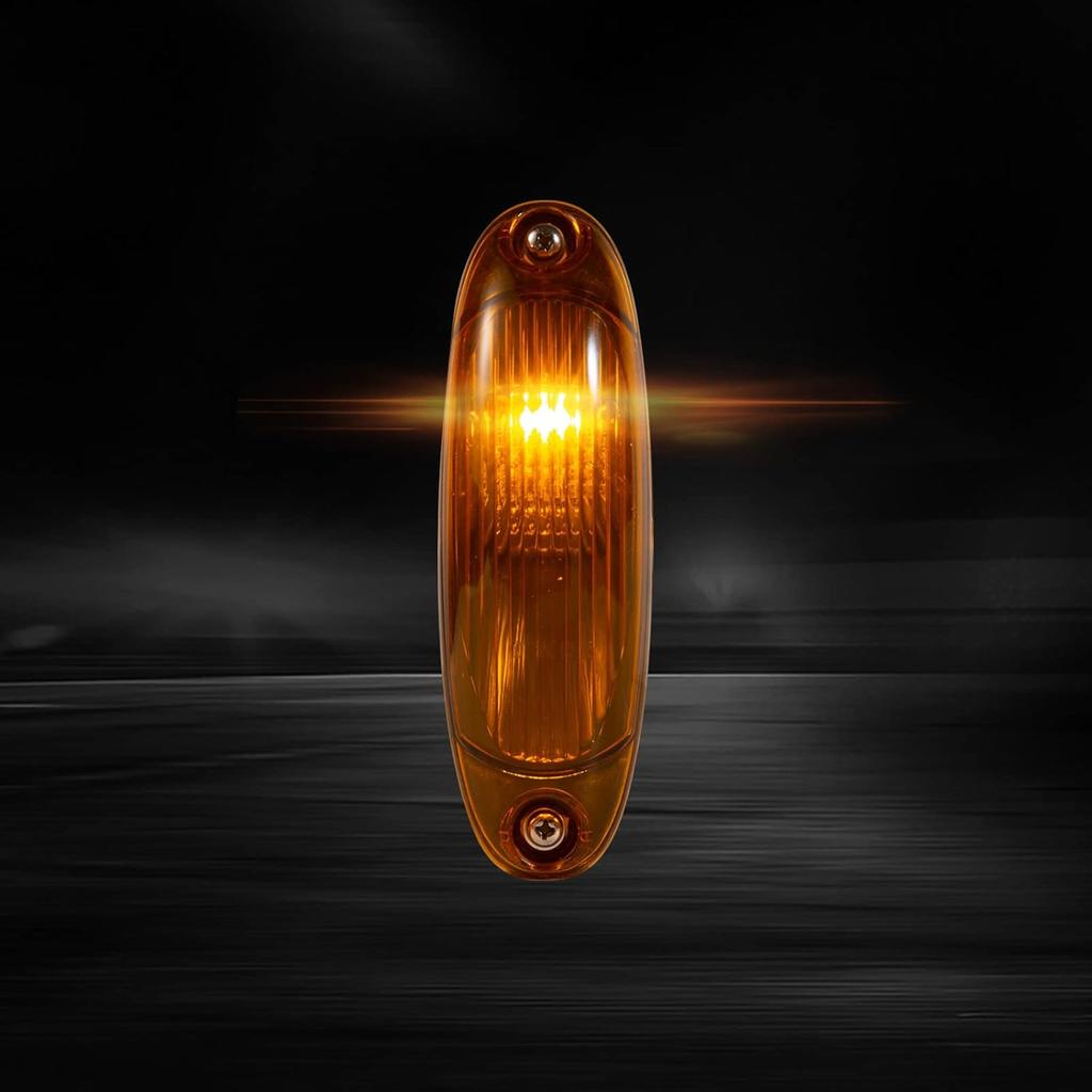 5PCS LED Front Cab Roof Marker Light Top Running Lamps Assembly Fit for Freightliner Cascadia 2008-2014 Wire and Male Plug Amber Lens Semi-Truck