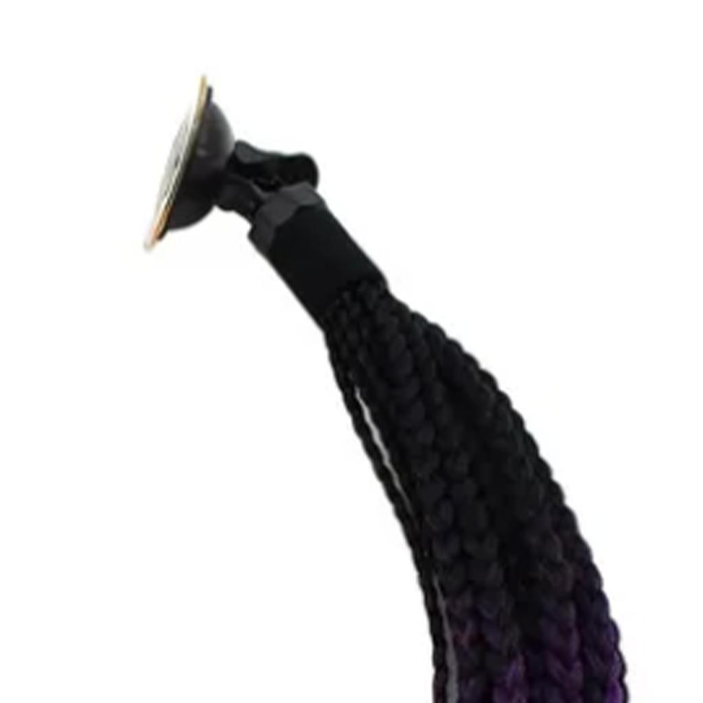 Motorcycle Braids with Suction Cup Fashion Colorful Motorcycle Pigtails for Helmet Decoration 23.6in