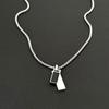 Minimalist Double Pendant Sweater Chain Neck  for Men Women Casual Gift Trendy Stainless Steel Two-Tone Dog Tag Necklace