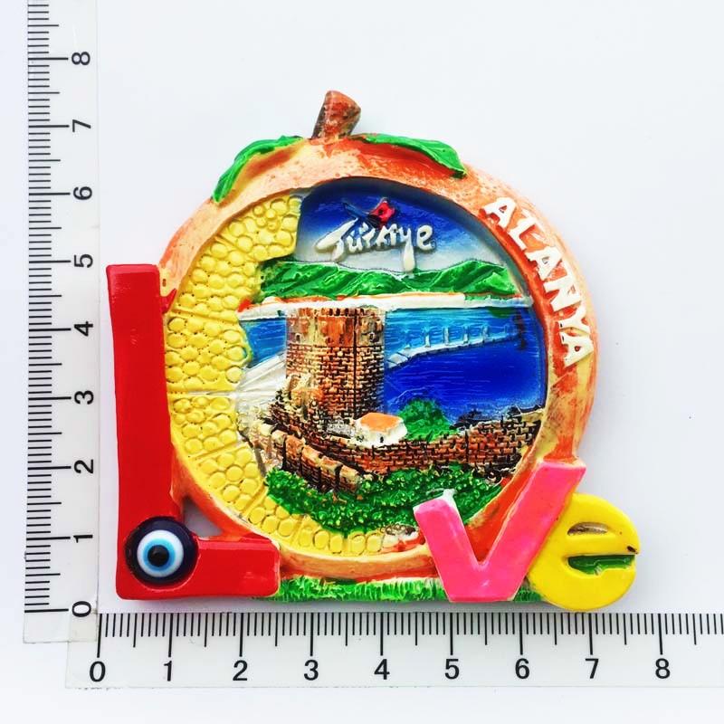 Turkey Fridge Magnet Souvenir Kemer Alanya Antalya Resin Magnets for The Refrigerator Magnetic Stickers Gifts Home Decoration