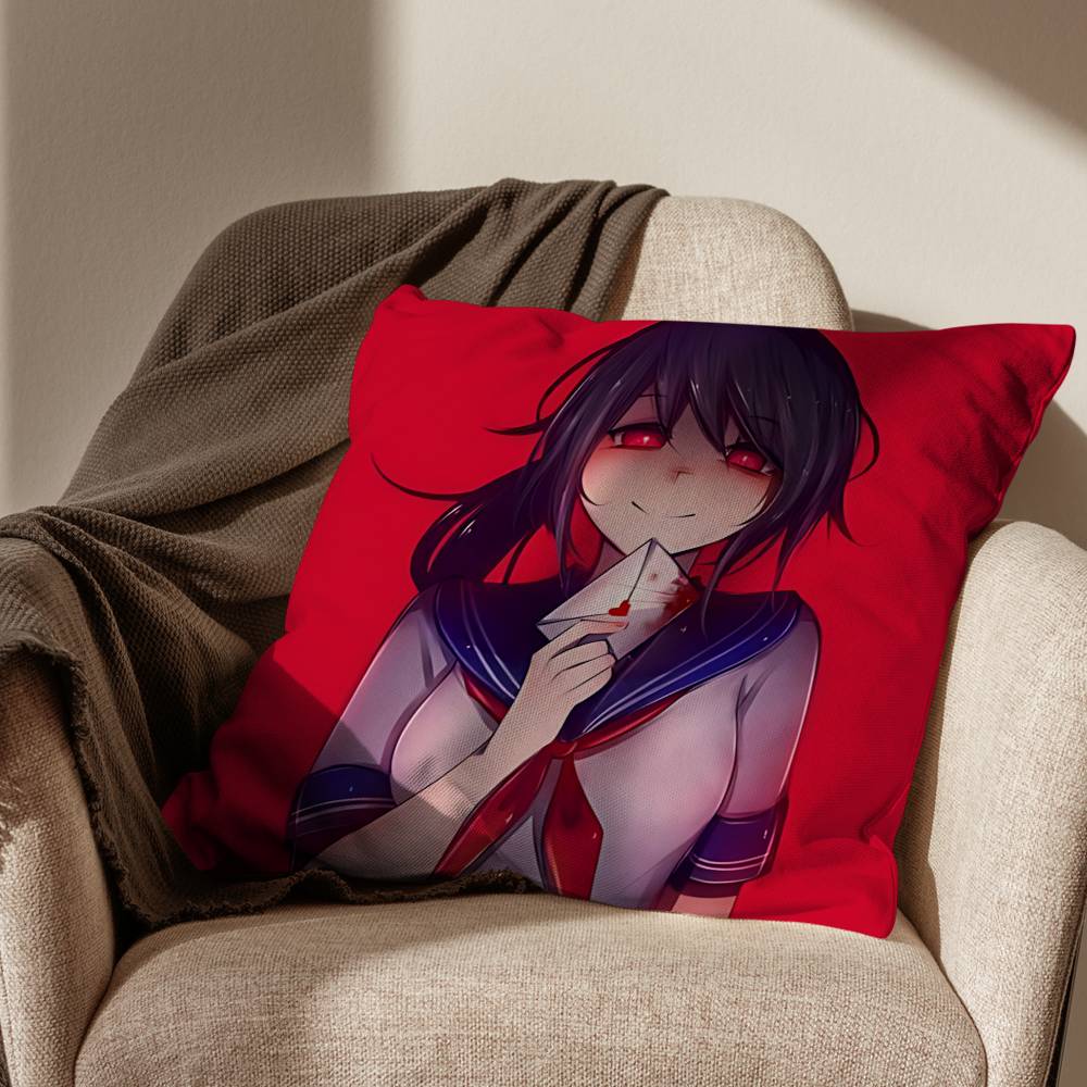 Yandere Simulator Ayano Aishi Print Throw Pillow Cover cm Square Cushion Case for Living Room Bedroom Decor