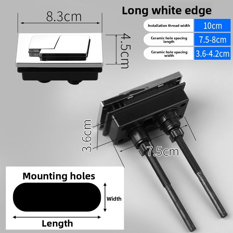 Toilet Tank Round Valve Push Button Round Dual Press Tank Push Switch Water Saving Rod Accessories Dual Flush 38/48/58mm