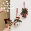 Green Christmas Chime Bell Red Pine Cone Bell Pendant  Home Door Decorations