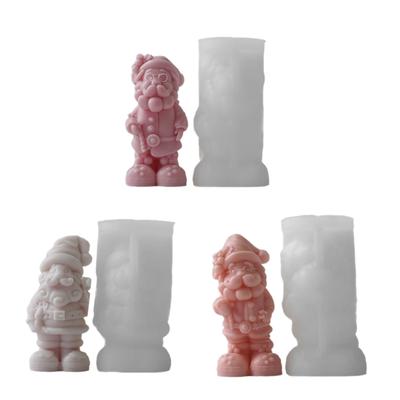 Flexible Silicone Mold Santa Claus Shaped Candle Molds Scented Aromatherapy Making Mould Handmade Ornament Mould