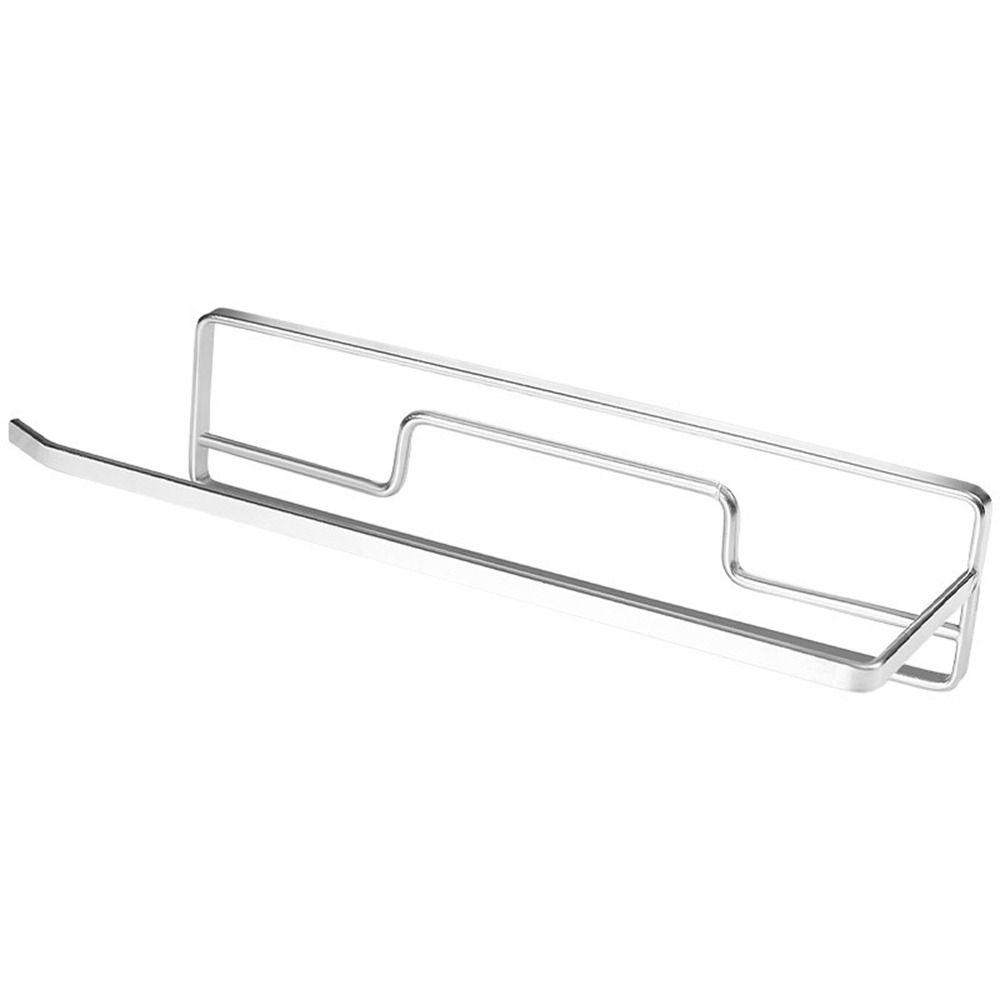 

No Punch Cling Film Storage Shelf Stainless Steel Paper Towel Holder Kitchen срібний