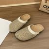 Fashion Versatile Bag Head Half Slippers 2025 Summer New High-end Outer Wear Cool Slippers Home Soft Bottom Cool Slippers