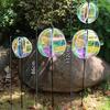 Sprankelende Streep Tuinpaal Regenboogkleur Kleurrijke Folie Buitenmolens Draaiende Bal Reflecterende Folie Tuinkunst
