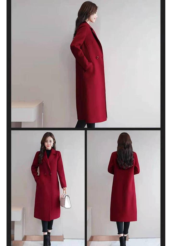 Women's Mid-Length Slim-Fit Wool Coat - 2025 Spring/Autumn Collection