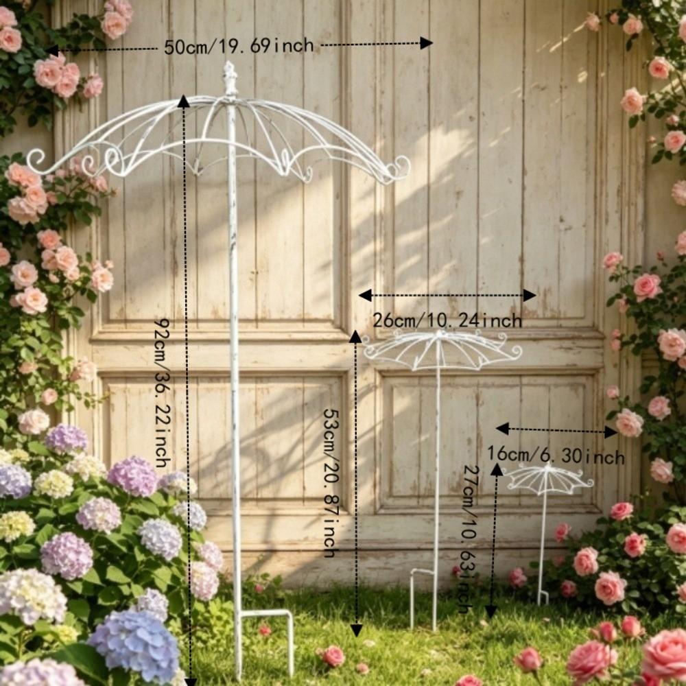 Hollow Out Plant Climbing Frame Umbrella Shape Trellis Flower Rack Courtyard Decor