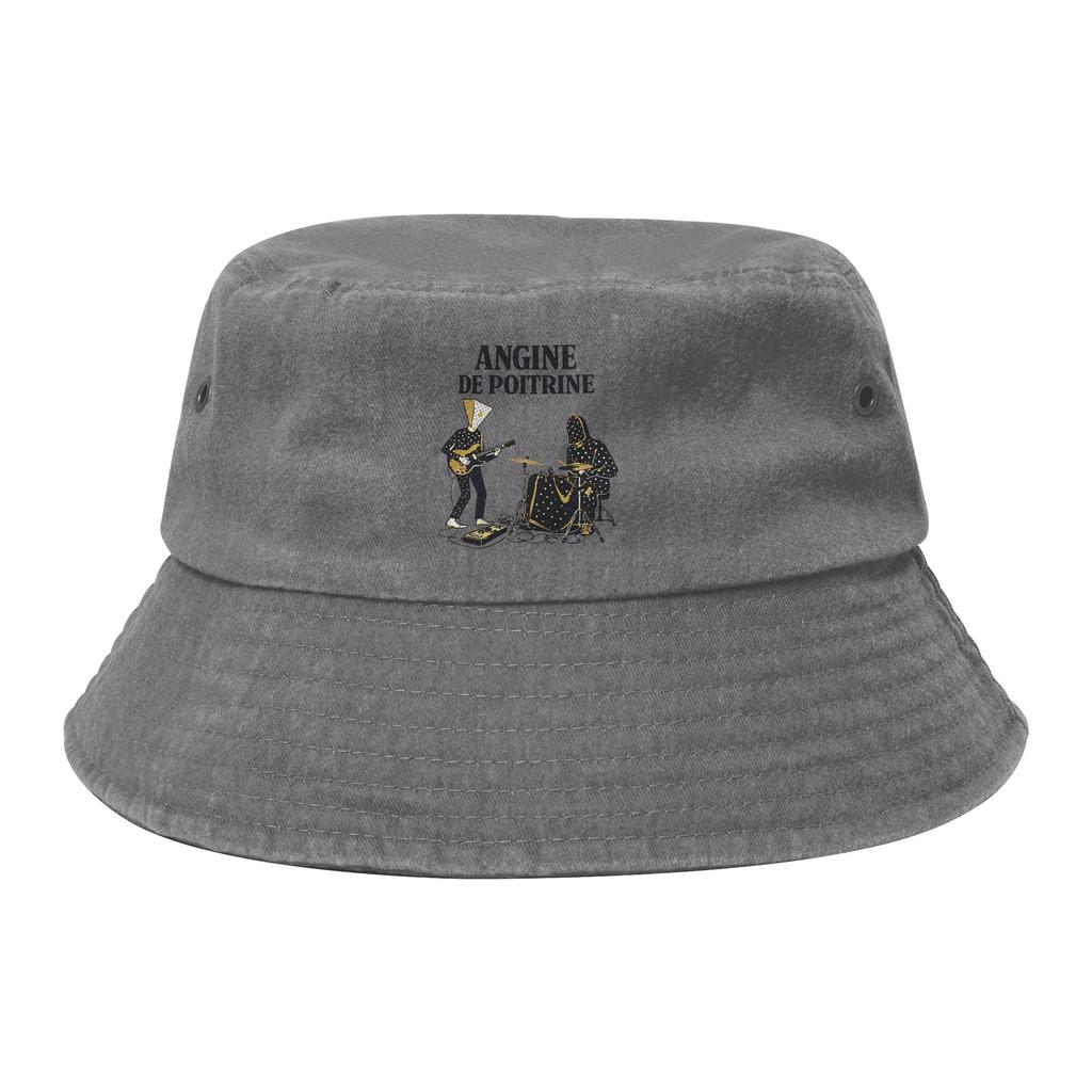 Cappello a secchiello Rock Angine de Poitrine Band per Ragazza Vocation Lavato Usurato Cappello da Sole Protezione UV per Cappelli da Pesca Copricapi