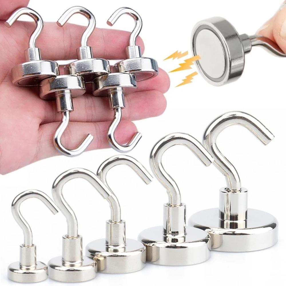 

10PCS Metal Wall-mounted Hook Heavy Duty Key Hooks Durable Suction Storage Hooks Home Kitchen Bar Style 1