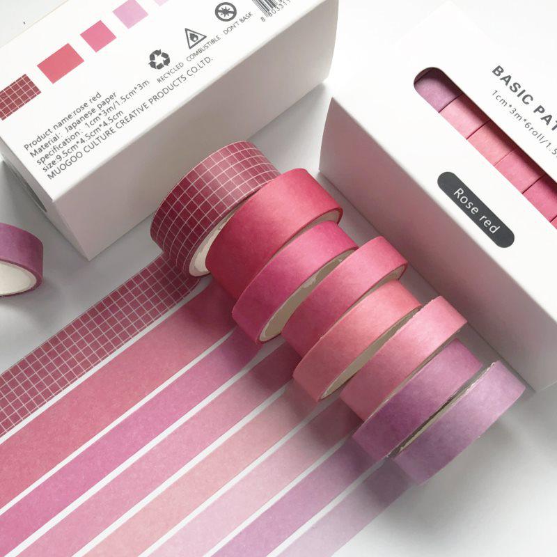 20-Roll Retro Washi Tape Set for Journals and DIY Crafts, Divider Line, Colorful Stickers