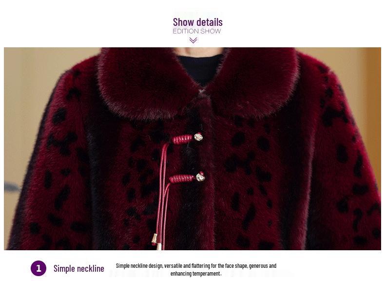 Winter 2025 Stylish Waterproof Mink Rabbit Fur Coat for Mature Women