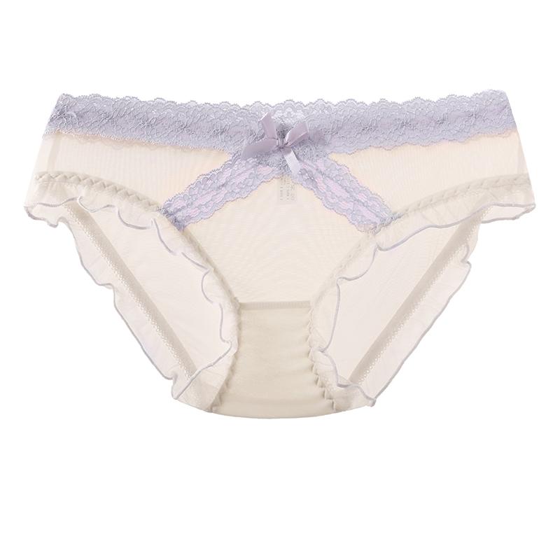 CINOON Perizoma Sexy Trasparente da Donna Basso con Bordi in Pizzo Fiocco Mutandine Ultra-Sottili Traspiranti Dolci & Seducenti Biancheria Intima Quotidiana