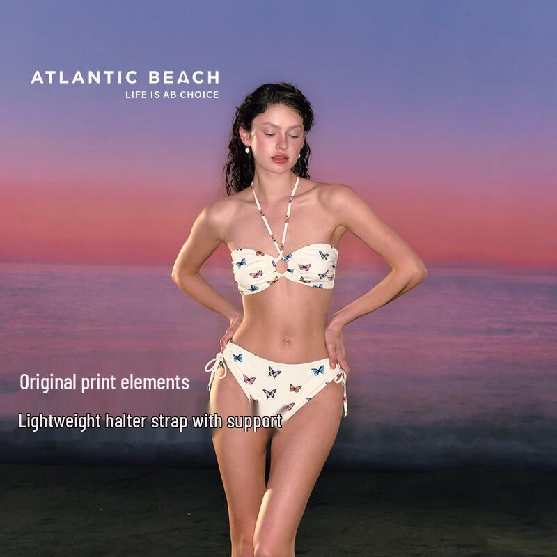 Atlanticbeach 2025 Двухсекционный купальник-бикини с принтом бабочек