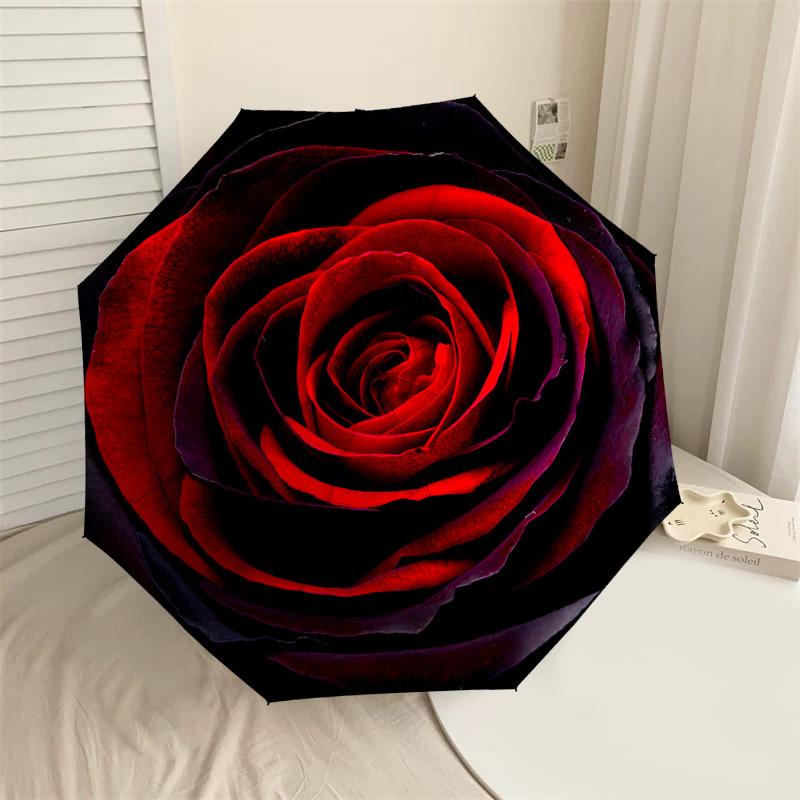 

1PC Rose Petals Umbrella-8-Rib Reinforced, Automatic Open, Lightweight & Durable, Cute Fashion Accessory for Outdoor-F2712