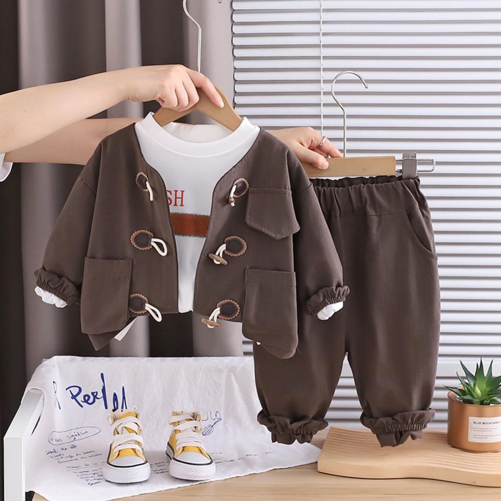 Dětská ležérní souprava s dlouhým rukávem, pohodlné každodenní oblečení