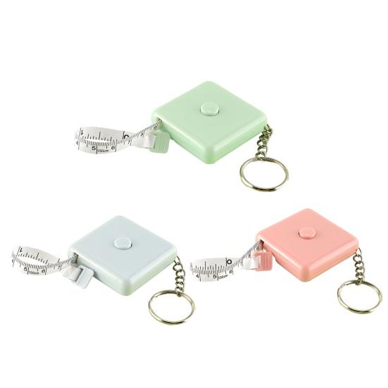 Square Retractable Tape Measure with Keychain Portable Mini Double-sided Soft Measuring Tape Tailor Sewing Cloth Body Measurement Tape