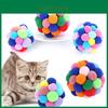 Buntes handgemachtes Glöckchen elastischer Ball Haustierspielzeug-Set Langlebiger Plüschball für Katzen