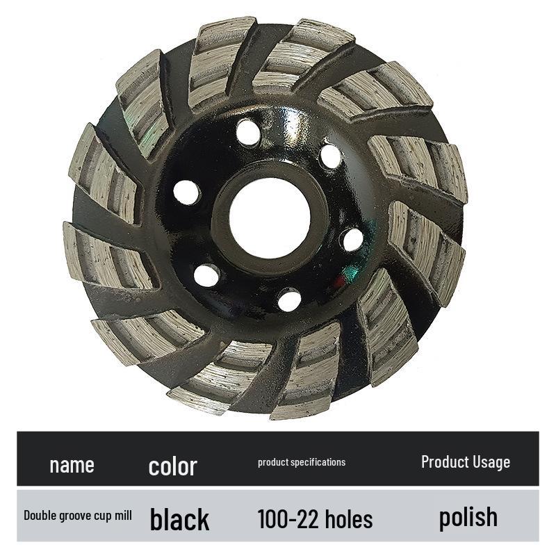 Haowo 100 Grinding Disc with Putty Powder, Double Groove Turbine Design, Diamond Grinding Bowl