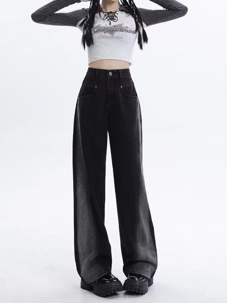 

Women s High Waist Pearl Slimming Denim Jeans - Spring to Autumn L чорний