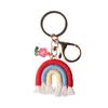 Handmade Multicolor Gradient Crochet Rainbow Tassel Keychain Accessory