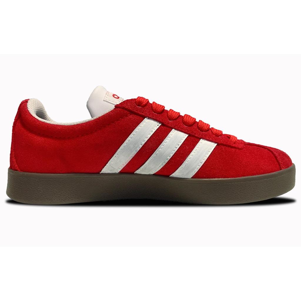 Adidas Vl Court Classic Abrasion Resistant, Lightweight, Balanced Low top Skateboard Shoes Unisex Red White HQ1802(Team417-)