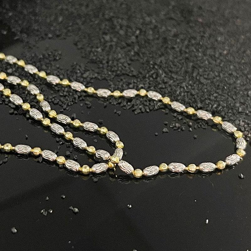Collier Chaîne de Perles de Riz Fleur de Voiture Bicolore pour Homme et Femme, Chaîne Clavicule, Chaîne Pull, Style Luxe Léger