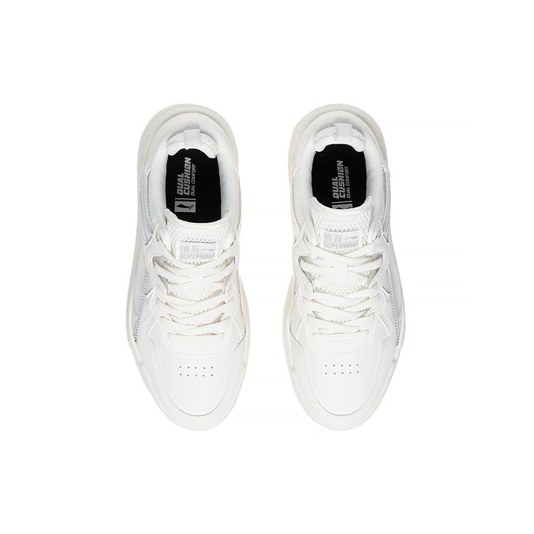 New LiNing Wave Lite Low Top Skateboard Shoes Women's White Gray AGCS098-1