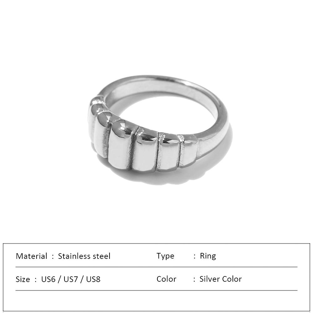 Waterproof Stainless Steel Ring for Women Non-fading Heart Ring Stylish Metal Rings Simple New Jewelry