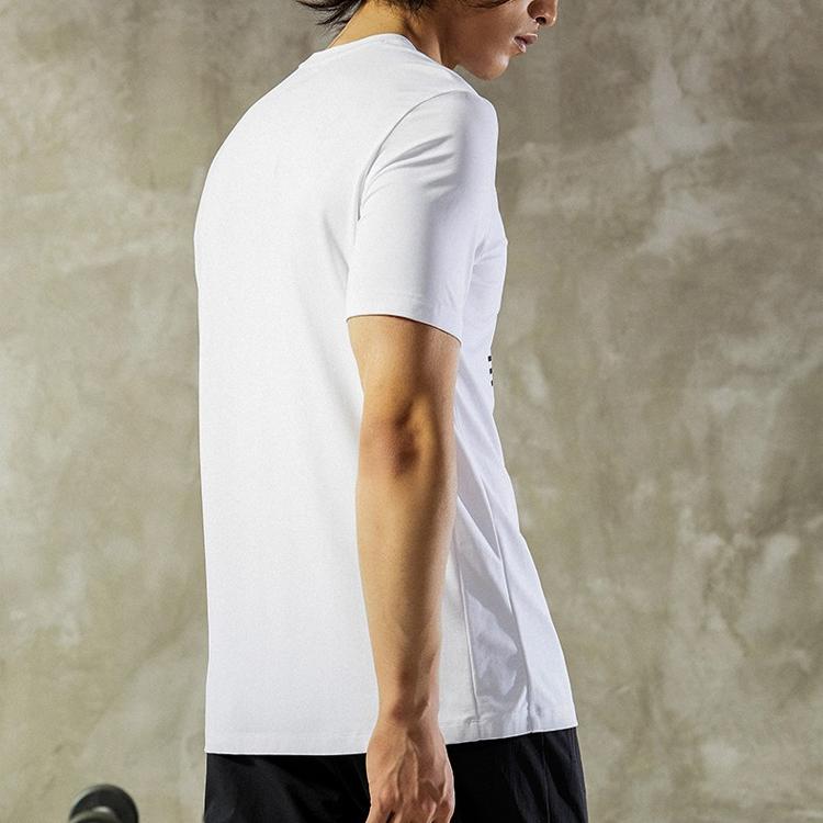 Anta Running Series Printed Letter Crew Neck Pullover Short Sleeve T-Shirt Men Tops Pure-White 152217104-2