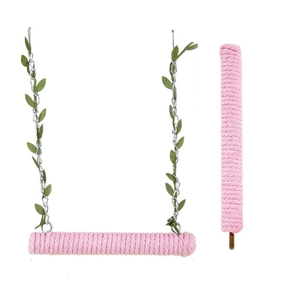Wear-resistant Bird Swing With Cotton Rope Bird Cage Stand Stick Parrot Swing Toy  Cockatiels