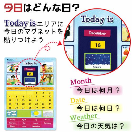 Learning Resources English Teaching Materials English Calendar Magnetic Japanese Guide Included 30x42cm Genuine LSP0504-J