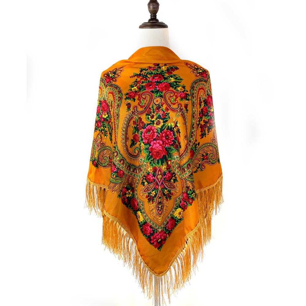 

Винтажный платок-шаль в русском стиле с кистями для путешествий