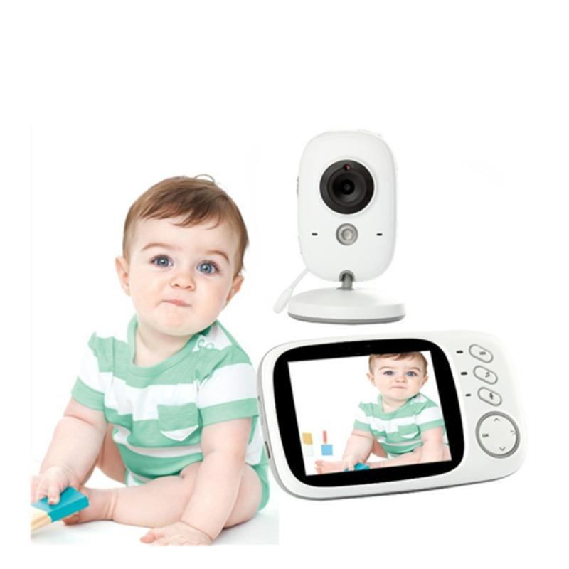 

VB603 Відеоняня 2.4G бездротова з 3.2-дюймовим РК-дисплеєм 2-стороння аудіо розмова Нічне бачення спостереження Камера безпеки Няня EU Plug-1set