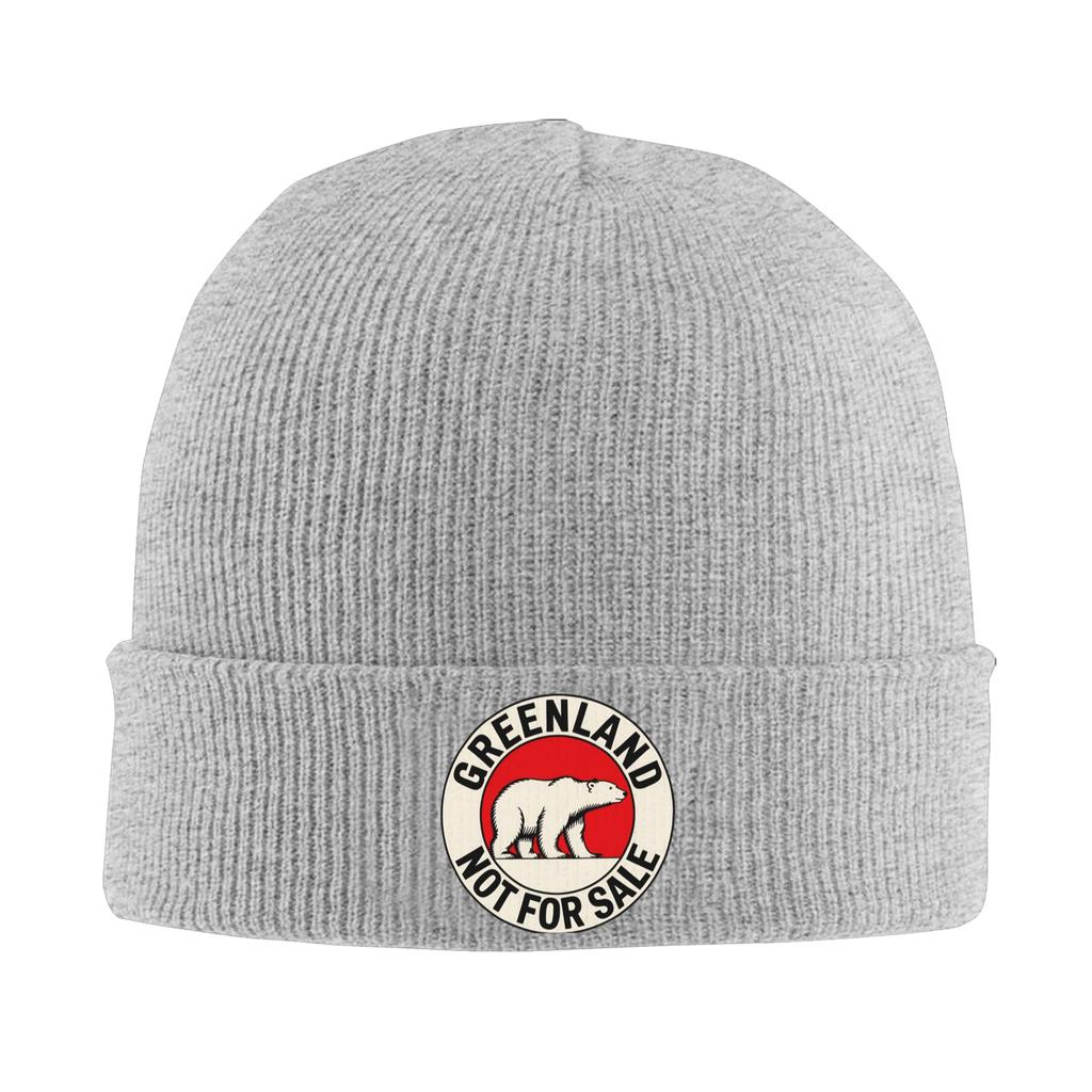 Greenland Is Not For Sale Bear Logo Beanie Hats Knit Hat Men Women Retro Head Wrap Caps Spring Outdoor Pattern Bonnet Hats