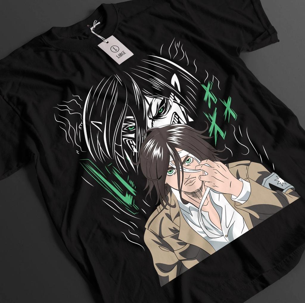 Tričko Attack On Titan Tričko Eren Yeager AOT Tričko Anime Unisex Grafické Tričko