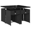 Vidaxl 5-Cz. Garden Furniture Set With Cushions, Black, Poly Rattan