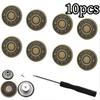 10pcs Adjustable Metal Jeans Buttons 17mm Replacement No-Sewing Screw Button Durable Nailless Removable Jean Buckles Pants Pins