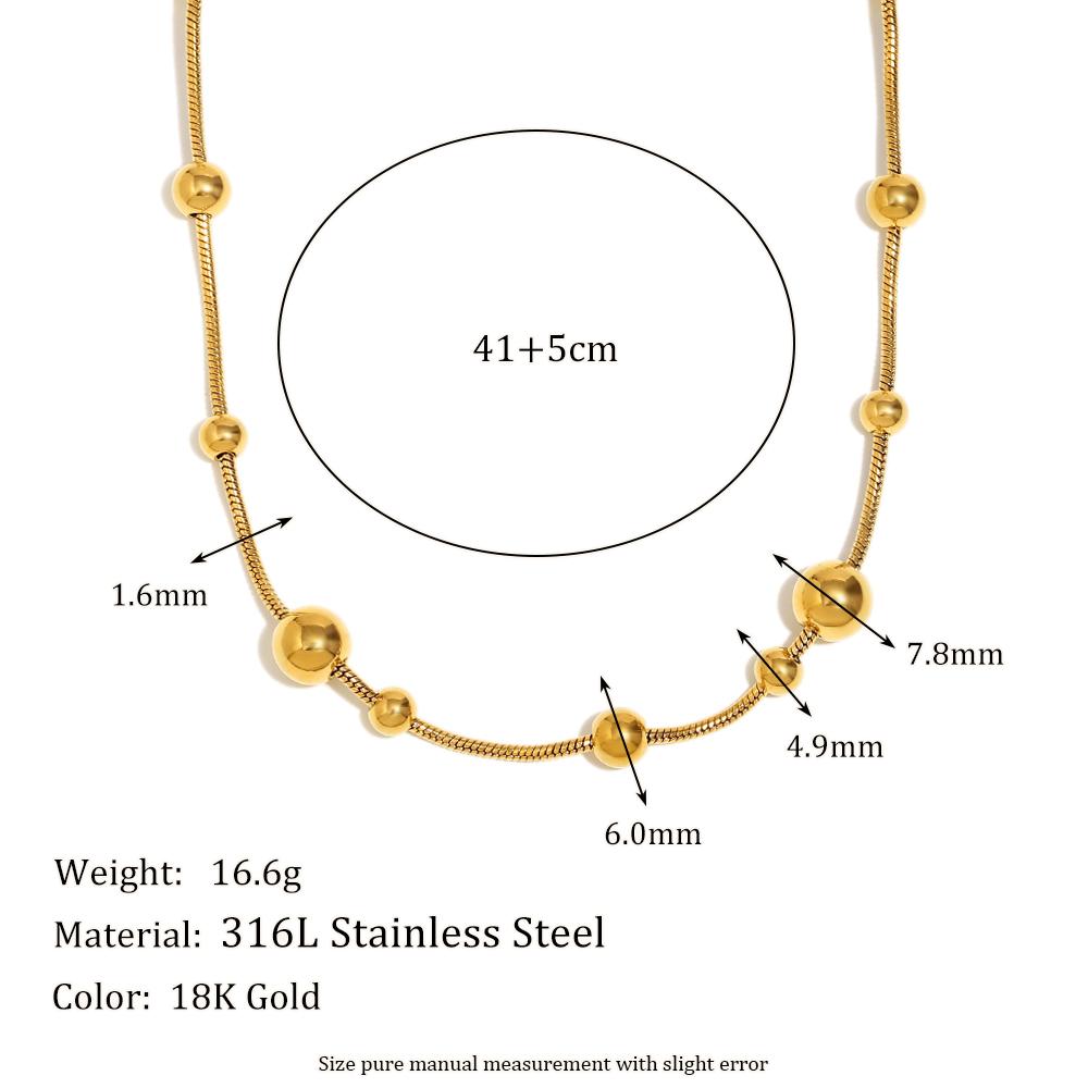 MamacitaSlay 316L Stainless Steel Stainless Steel Bead Necklace Party Waterproof Neck Jewelry Women s High Quality Necklace