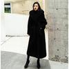 Autumn and winter casual celebrity new fashion lamb wool imitation fur coat women's medium and long lapel hooded tide