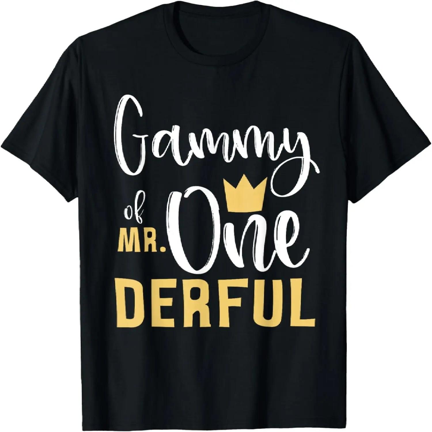 Gammy of Mr Onederful 1st Birthday First One-Derful Grandma T-Shirt S чёрный