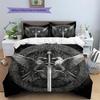 Bird and Sword Pattern Bedding Quilt Set  Home Decoration  Gift (1 * duvet cover + 2 * pillowcase  without core)