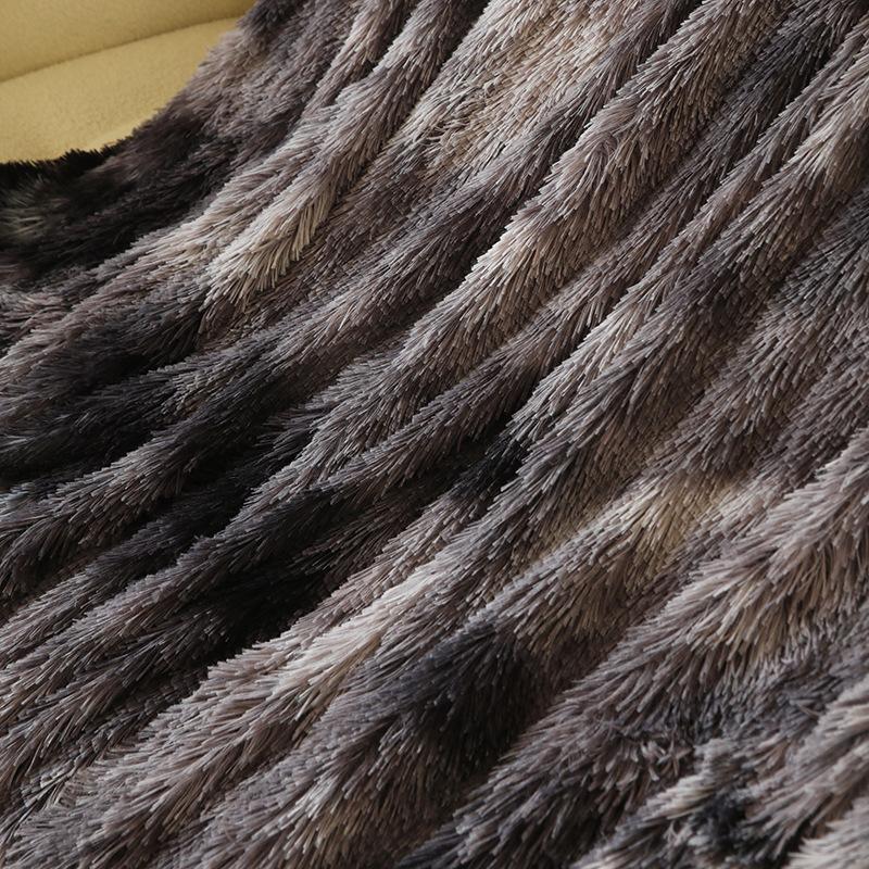 All-season Dormitory Small Blanket Nordic Style Polyester Crystal Velvet Sofa Blanket Simplicity Household Tie-dyed Nap Blanket