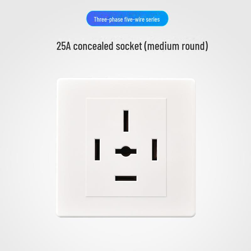 Suure võimsusega 86 tüüpi kliimaseadme pistikupesa, 20A koos lülitiga ja 25A kolmefaasiline neljajuhtmeline paneel