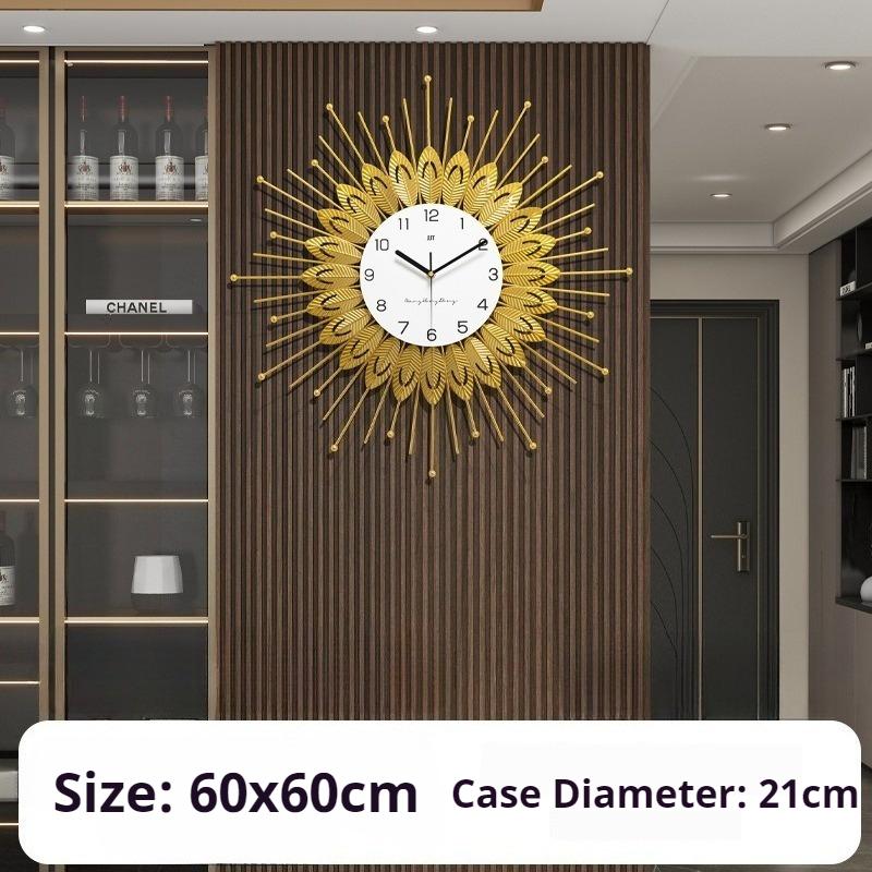 Metal Large Wall Clock Luxury Creative Wall Clock Restaurant Decorative Hanging Clocks Living Rooms Decoration Accessories