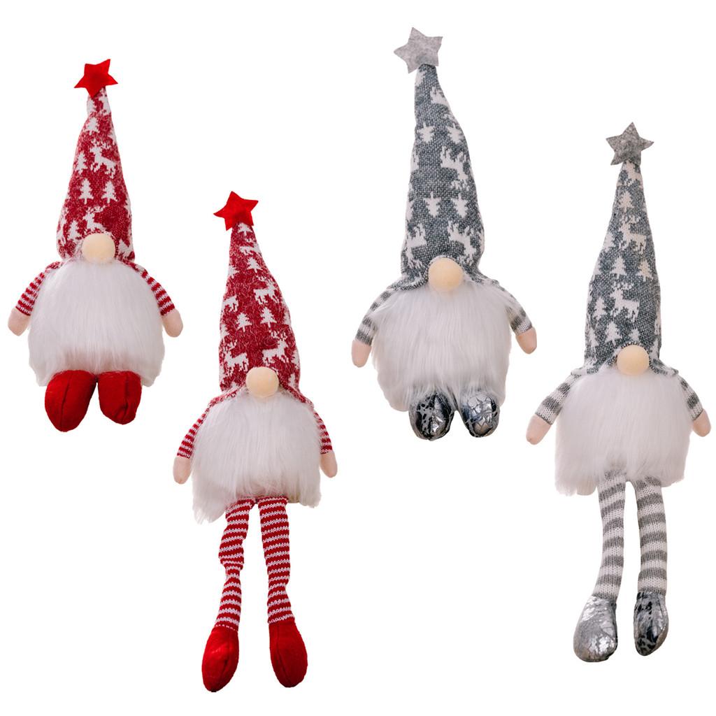 Entzückende Weihnachtsdekoration Plüsch-Wicht stehend Rentier-Design Rote Graue Farben